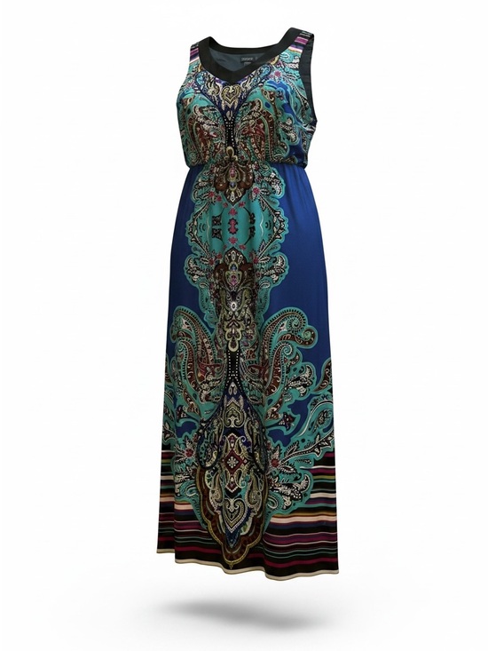 Soho Apparel Dresses & Skirts - Soho Apparel Teal & Blue Paisley Maxi Dress